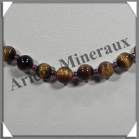 OEIL DE TIGRE - Collier Perles 4 mm - 49 cm - C001