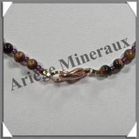 OEIL DE TIGRE - Collier Perles 4 mm - 49 cm - C001