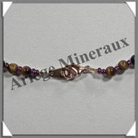 OEIL DE TIGRE - Collier Perles 4 et 6 mm en dgrad - 43 cm - C002