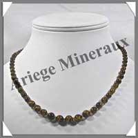 OEIL DE TIGRE - Collier Perles 4  8 mm en dgrad - 46 cm - M001