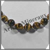 OEIL DE TIGRE - Collier Perles 4  8 mm en dgrad - 46 cm - M001