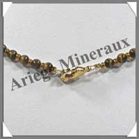OEIL DE TIGRE - Collier Perles 4  8 mm en dgrad - 46 cm - M001