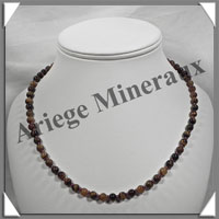 OEIL DE TIGRE - Collier Perles 6 mm - 47 cm - C001