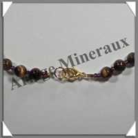 OEIL DE TIGRE - Collier Perles 6 mm - 47 cm - C001