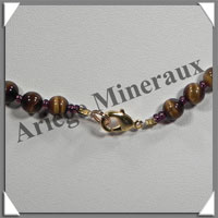 OEIL DE TIGRE - Collier Perles 6 mm - 43 cm - C002