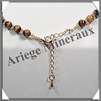 OEIL DE TIGRE - Collier Perles 6 mm - 42 cm - C003