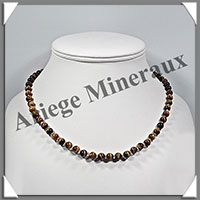 OEIL DE TIGRE - Collier Perles 6 mm - 43 cm - C004