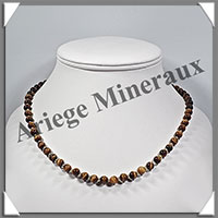 OEIL DE TIGRE - Collier Perles 6 mm - 43 cm - C005