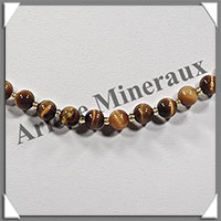 OEIL DE TIGRE - Collier Perles 6 mm - 43 cm - C005