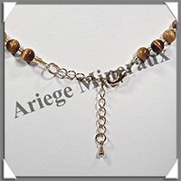 OEIL DE TIGRE - Collier Perles 6 mm - 43 cm - C005