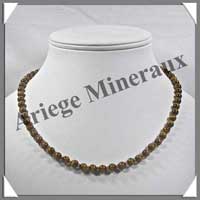 OEIL DE TIGRE - Collier Perles 6 mm - 46 cm - M002