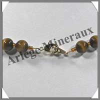 OEIL DE TIGRE - Collier Perles 8 mm - 43 cm - M002