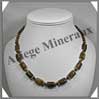 OEIL DE TIGRE - Collier Compos - Rectangles 12x10 mm et Cubes 4 mm en dgrad - 45 cm - C003 Afrique du Sud