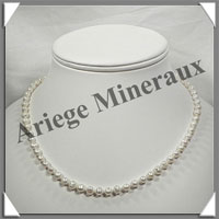 PERLES BLANCHES - Collier Perles 5 mm - 44 cm - N002