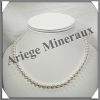 PERLES BLANCHES - Collier Perles 6 mm - 45 cm - N002