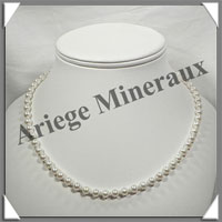 PERLES BLANCHES - Collier Perles 6 mm - 45 cm - N003