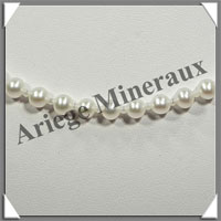 PERLES BLANCHES - Collier Perles 6 mm - 45 cm - N005