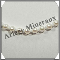 PERLES BLANCHES - Collier Perles 6 mm - 45 cm - N006