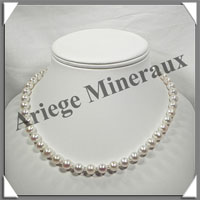 PERLES BLANCHES - Collier Perles 8 mm - 45 cm - N001