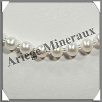 PERLES BLANCHES - Collier Perles 8 mm - 45 cm - N002