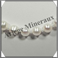 PERLES BLANCHES - Collier Perles 8 mm - 51 cm - N004