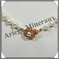 PERLES BLANCHES - Collier Perles Plates - 45 cm - N002