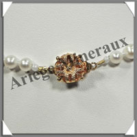 PERLES BLANCHES - Collier Perles Plates - 46 cm - N003