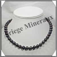 PERLES NOIRES - Collier Perles 9 mm - 44 cm - N001