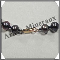 PERLES NOIRES - Collier Perles 9 mm - 44 cm - N001