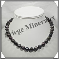 PERLES NOIRES - Collier Perles 11 mm - 44 cm - N001