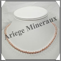 PERLES ROSES - Collier Perles 4 mm - 43 cm - N001