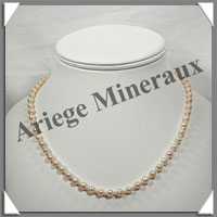 PERLES ROSES - Collier Perles 5 mm - 44 cm - N001