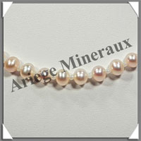 PERLES ROSES - Collier Perles 7 mm - 43 cm - N001