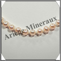 PERLES ROSES - Collier Perles 7 mm - 47 cm - N002