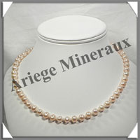 PERLES ROSES - Collier Perles 7 mm - 47 cm - N004