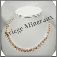 PERLES ROSES - Collier Perles 7 mm - 47 cm - N005