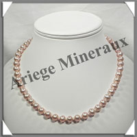 PERLES ROSES - Collier Perles 8 mm - 45 cm - N002