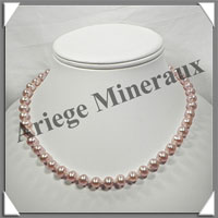 PERLES ROSES - Collier Perles 8 mm - 45 cm - N004