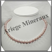 PERLES ROSES - Collier Perles 8 mm - 45 cm - N005