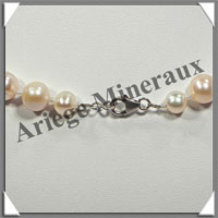 PERLES ROSES - Collier Perles 9 mm - 44 cm - N001