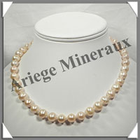 PERLES ROSES - Collier Perles 9 mm - 45 cm - N003
