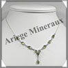 PERIDOT Cristallis - Collier Argent - 10 Cabochons Facets - 42 cm - P002 USA