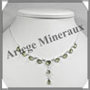 PERIDOT Cristallis - Collier Argent - 11 Cabochons Facets - 42 cm - P003 USA