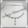 PERIDOT Cristallis - Collier Argent - 11 Cabochons Facets - 42 cm - P004 USA