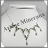 PERIDOT Cristallis - Collier Argent - 26 Cabochons Facets - 42 cm - P005 USA