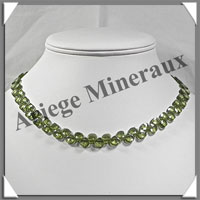 PERIDOT - Collier Perles Facetes 7x7 mm - 47 cm - A001