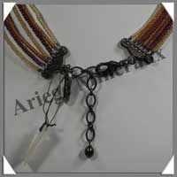 PERIDOT (Olivine) - Collier Baroque - Nuggets de 5  10 mm en 7 rangs - 39 cm - M001