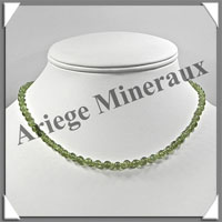 PERIDOT (Olivine) - Collier Perles 5 mm - 44 cm - M001