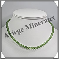 PERIDOT (Olivine) - Collier Perles 5 mm - 43 cm - M002