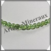 PERIDOT (Olivine) - Collier Perles 5 mm - 42 cm - M003